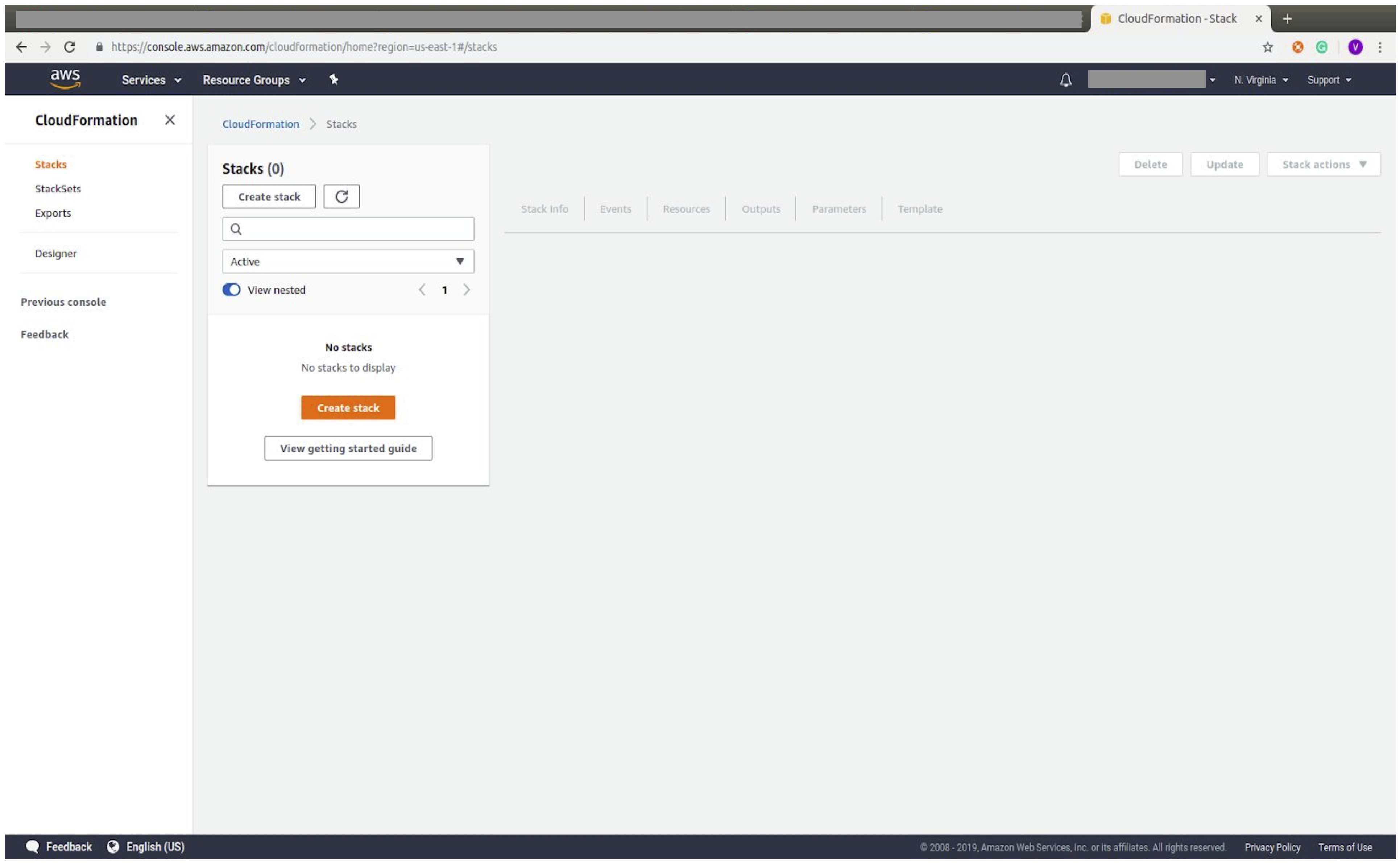 Cloud Formation dashboard Cloud Formation dashboard